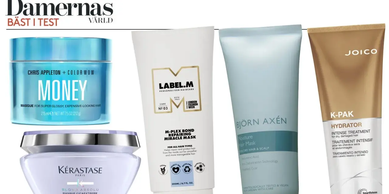 Hårinpackningar för blekt hår: Kérastase Blond Absolu, Color Wow Money, Label.M och Björn Axén.